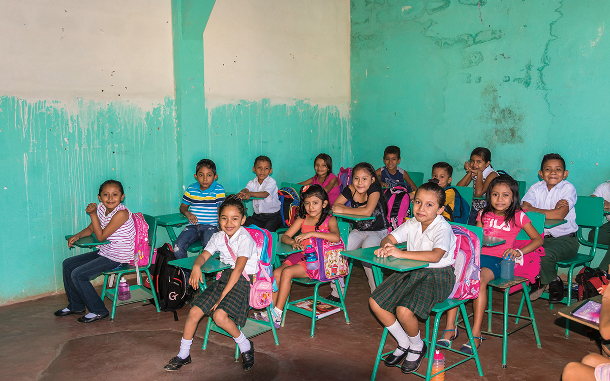 Classroom full of young girls