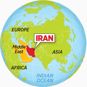 World map highlighting Iran