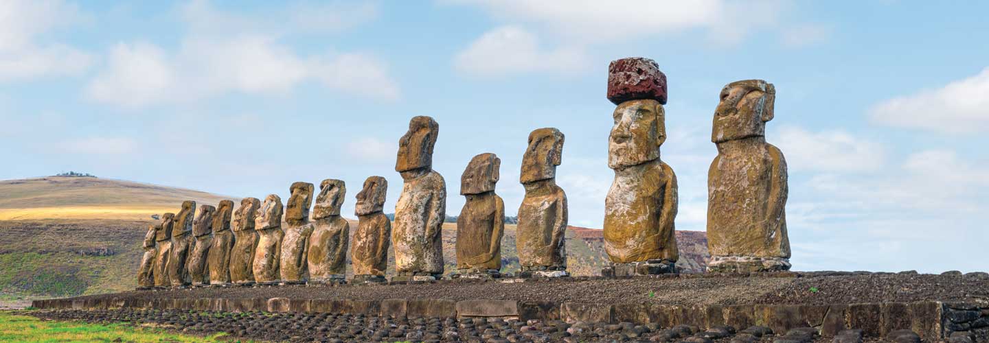 Photo of the heads on Easter Island