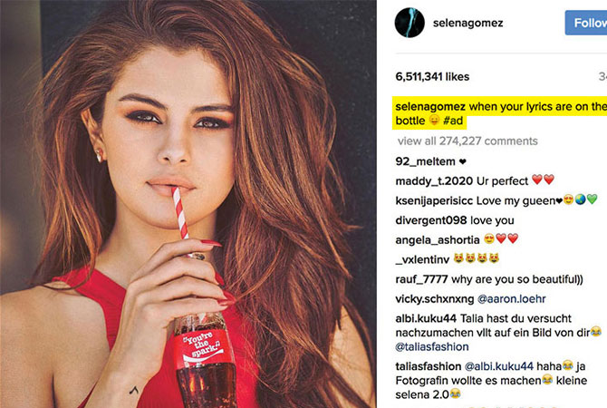 An Instagram post of Selena Gomez