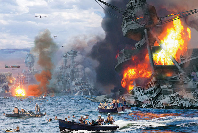 Illustration of the attack on Pearl Harbor